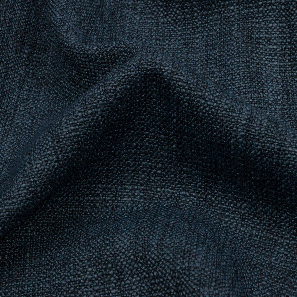 Soft Textured Recycled Polyester Drapery Woven - Ink - British Imported