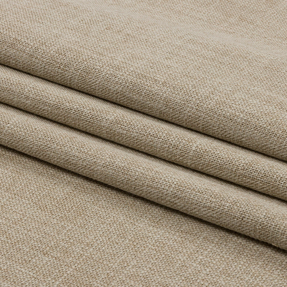Soft Textured Recycled Polyester Drapery Woven - Linen - British Imported