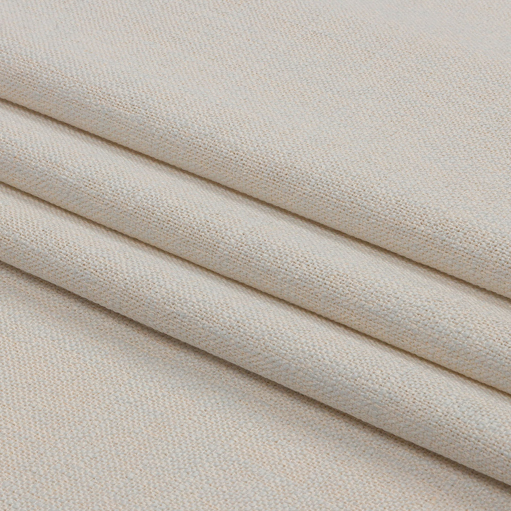 Soft Textured Recycled Polyester Drapery Woven - Pearl - British Imported