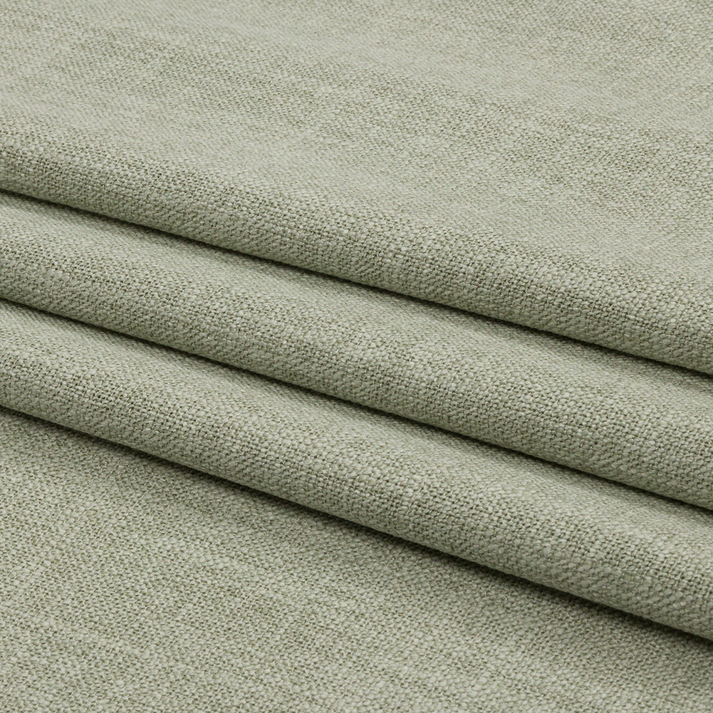 Soft Textured Recycled Polyester Drapery Woven - Pistachio - British Imported