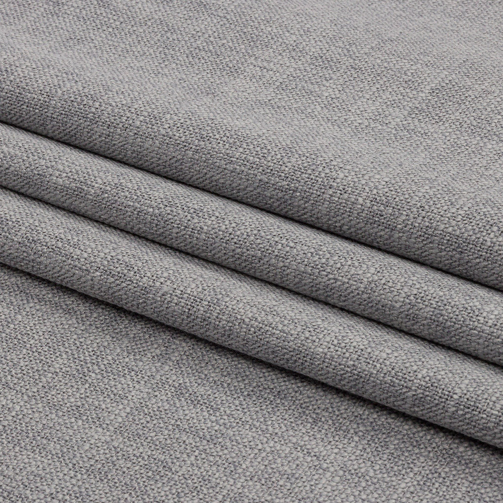 Soft Textured Recycled Polyester Drapery Woven - Silver - British Imported