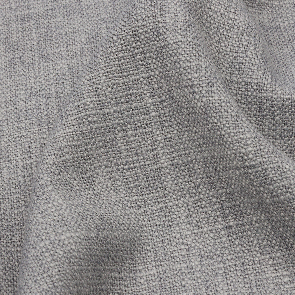 Soft Textured Recycled Polyester Drapery Woven - Silver - British Imported