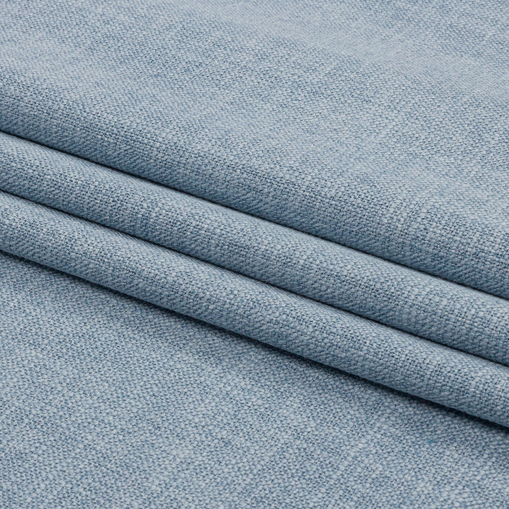 Soft Textured Recycled Polyester Drapery Woven - Sky - British Imported
