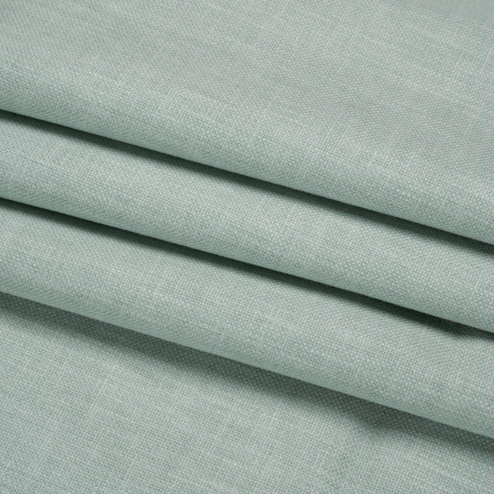 Slubbed Cotton and Polyester Woven - Gray Green - British Imported