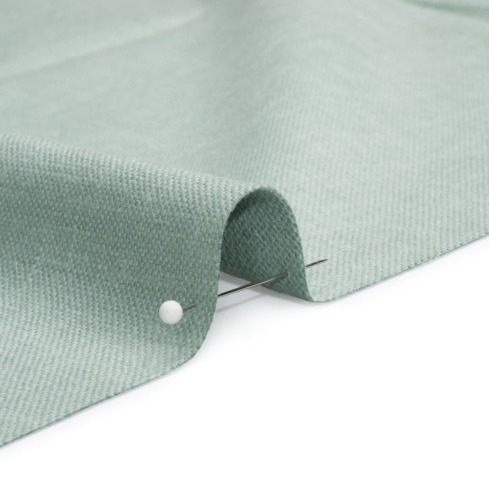 Slubbed Cotton and Polyester Woven - Gray Green - British Imported