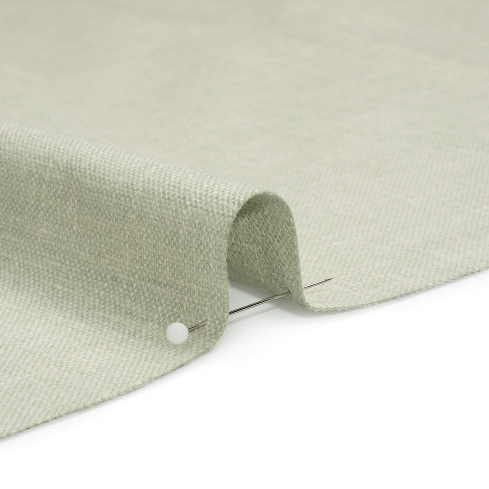 Slubbed Cotton and Polyester Woven - Sage - British Imported
