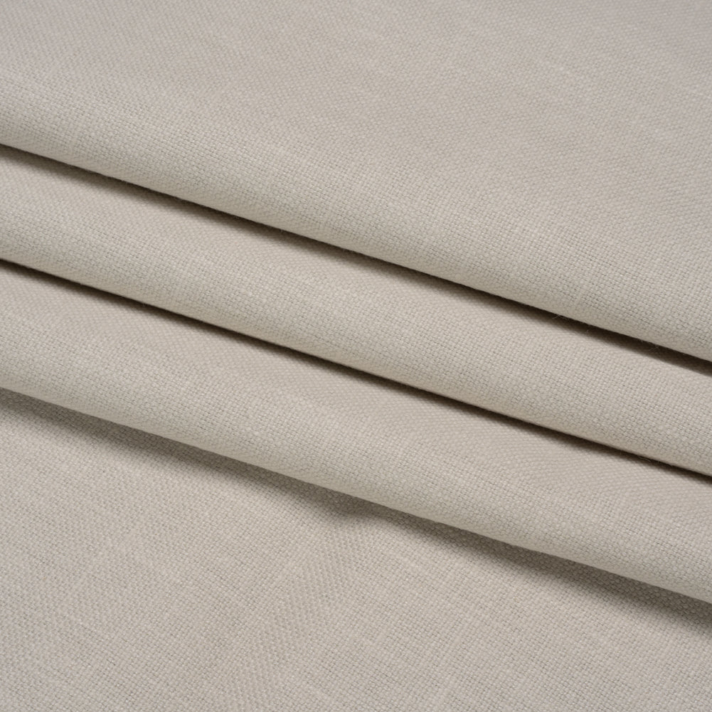 Slubbed Cotton and Polyester Woven - Silver - British Imported