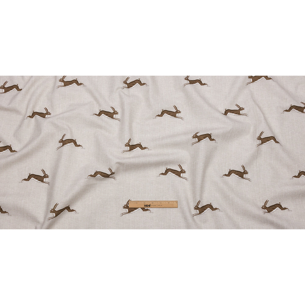 Cotton Canvas Print - Stone Running Hares - British Imported
