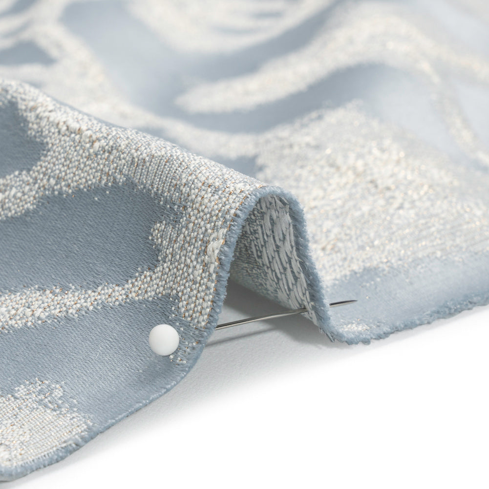 Metallic Drapery Jacquard - Dove Blurred Branches - British Imported