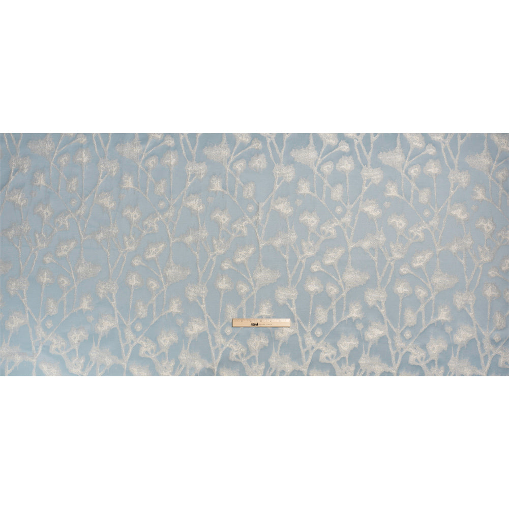 Metallic Drapery Jacquard - Dove Blurred Branches - British Imported