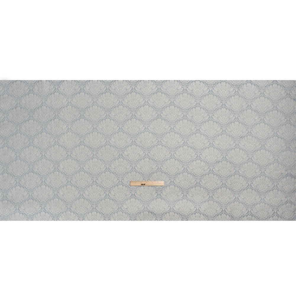 Metallic Drapery Jacquard - Wedgewood Leafy Fans - British Imported