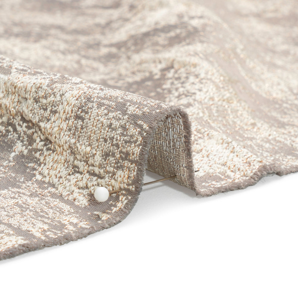Metallic Drapery Jacquard - Dove Abstract - British Imported