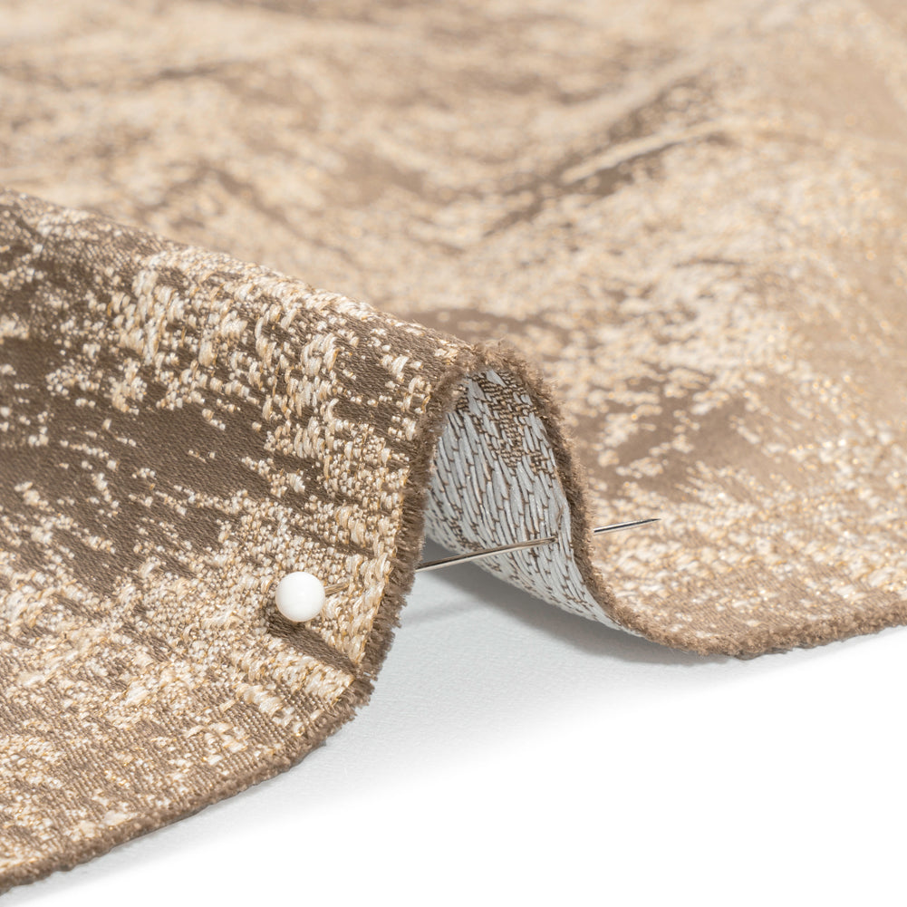 Metallic Drapery Jacquard - Mole Abstract - British Imported