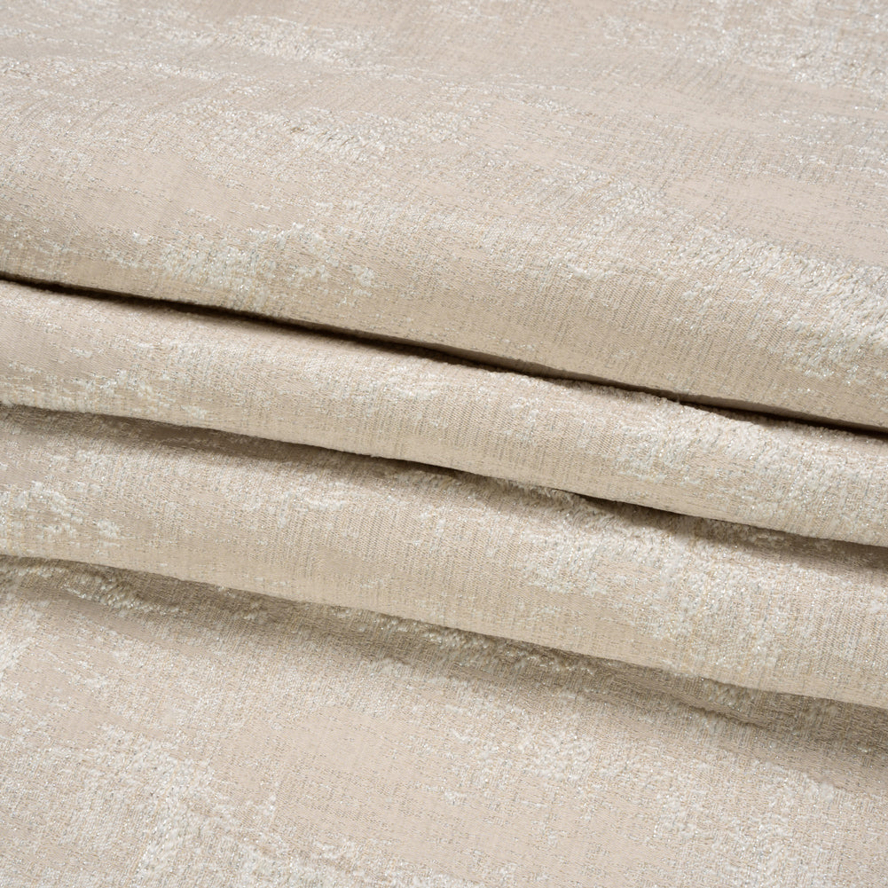 Metallic Drapery Jacquard - Porcelain Abstract - British Imported