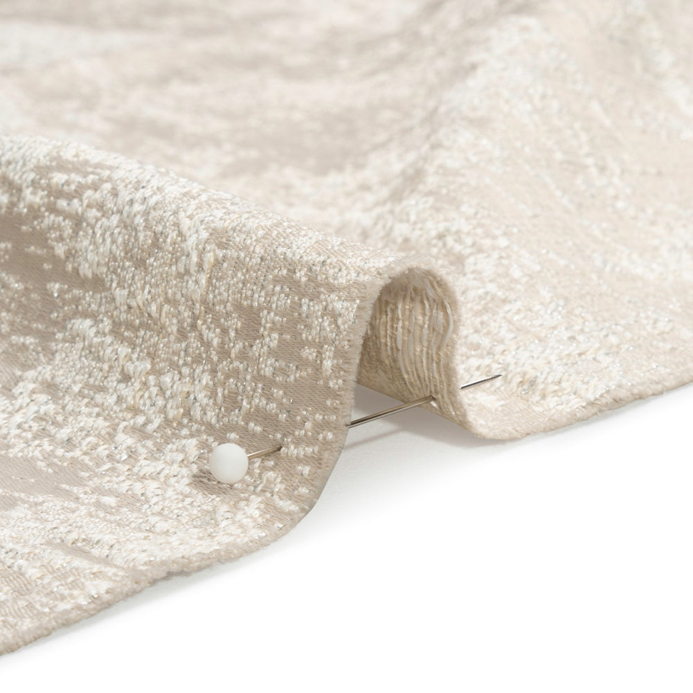 Metallic Drapery Jacquard - Porcelain Abstract - British Imported