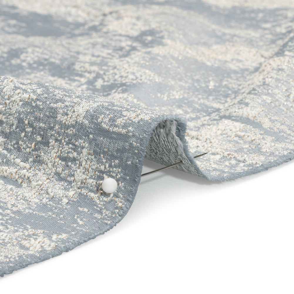 Metallic Drapery Jacquard - Wedgewood Abstract - British Imported