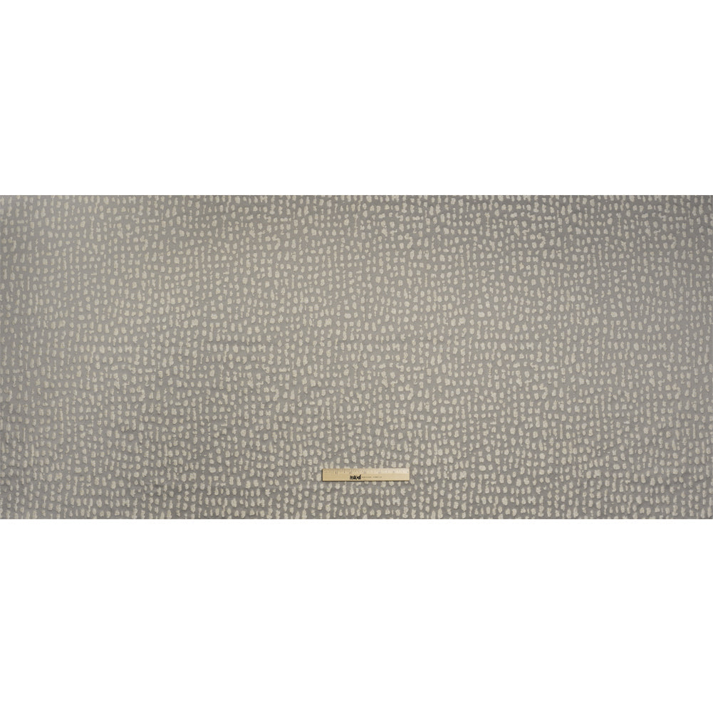 Metallic Drapery Jacquard - Dove Spotted Abstract - British Imported
