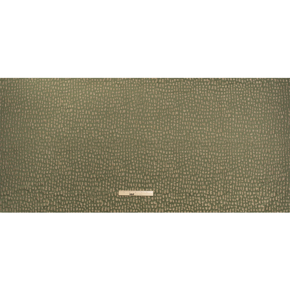 Metallic Drapery Jacquard - Olive Spotted Abstract - British Imported