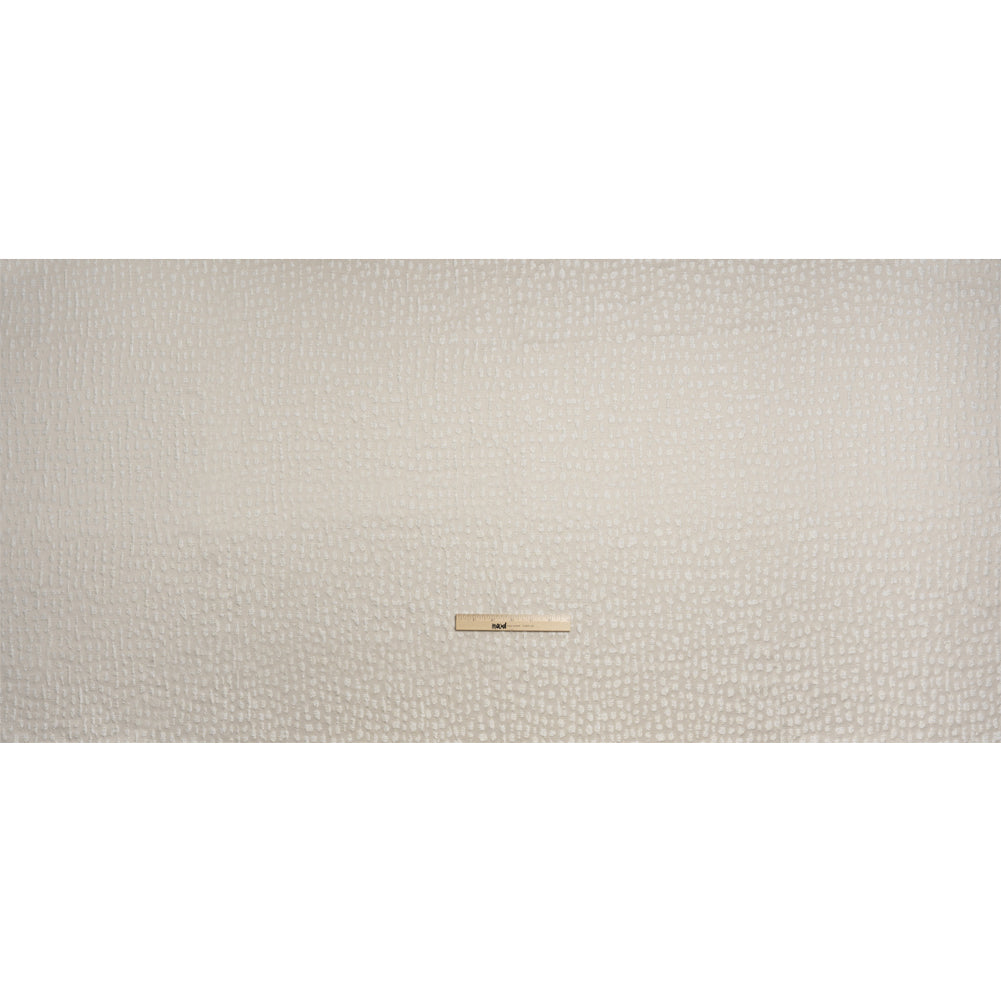 Metallic Drapery Jacquard - Porcelain Spotted Abstract - British Imported