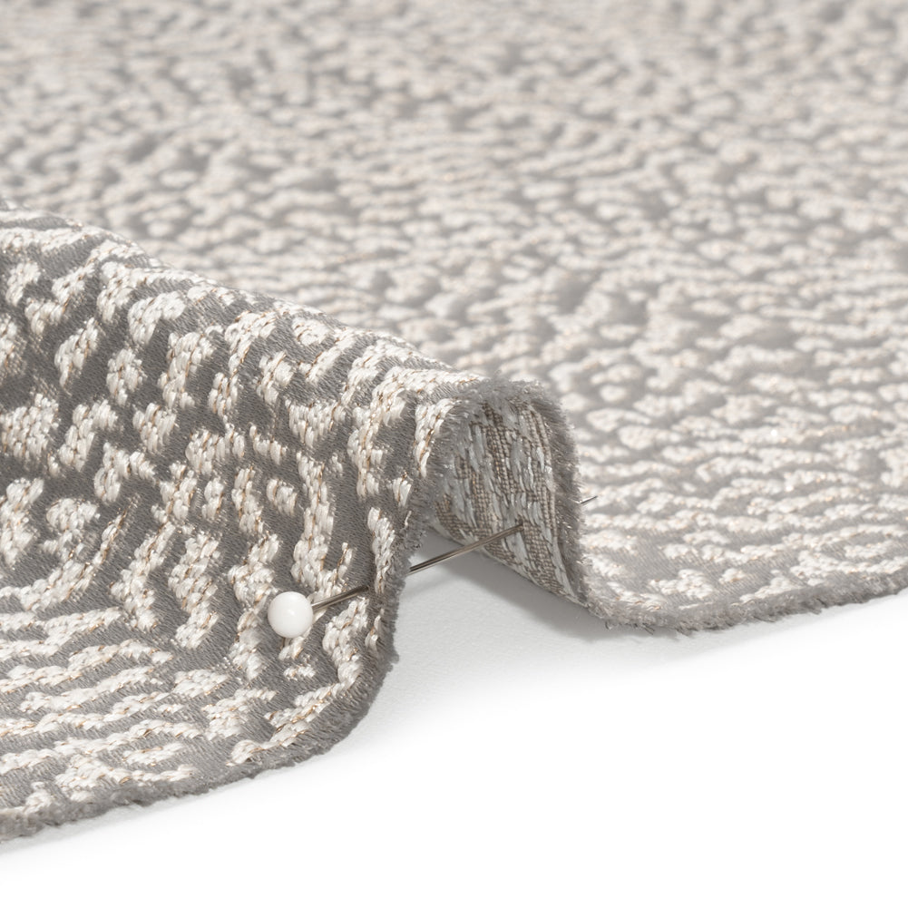 Metallic Drapery Jacquard - Dove Mottled - British Imported