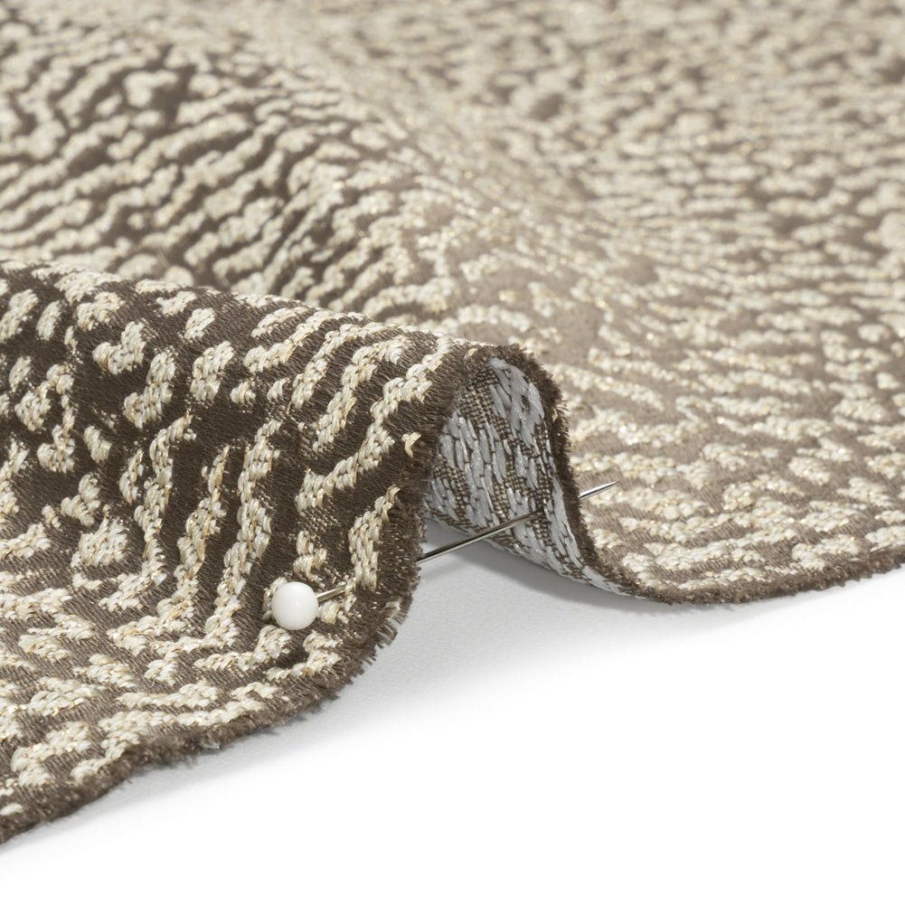 Metallic Drapery Jacquard - Mole Mottled - British Imported