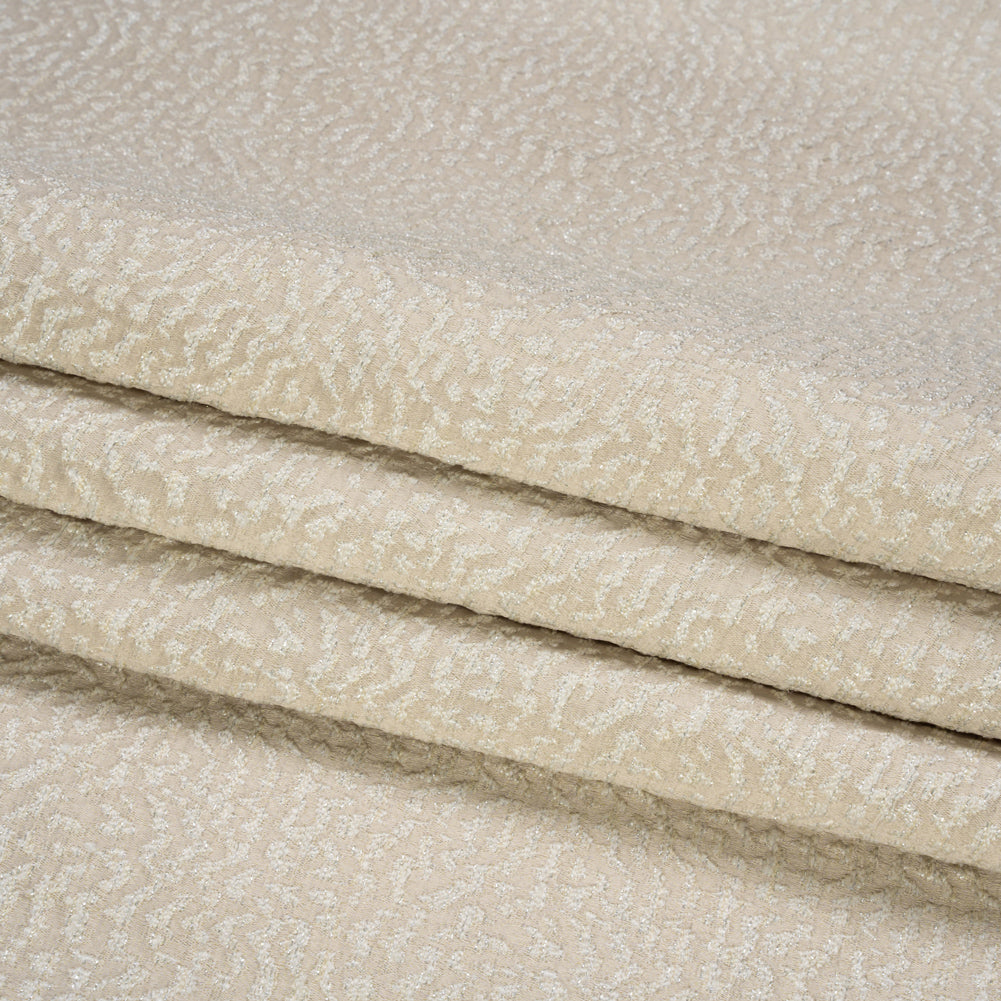 Metallic Drapery Jacquard - Porcelain Mottled - British Imported