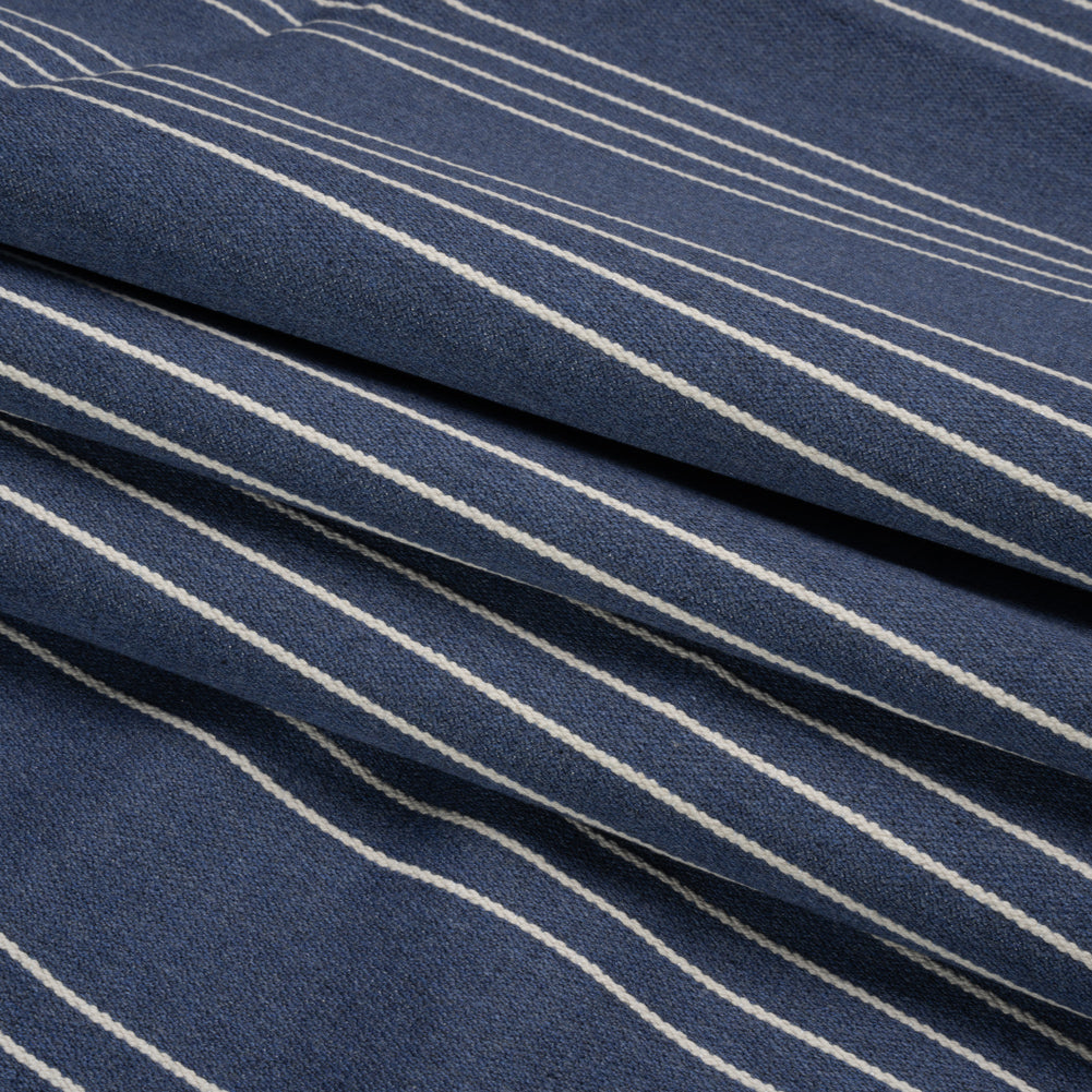 Soft Textured Recycled Polyester Drapery Woven - Indigo - British Imported