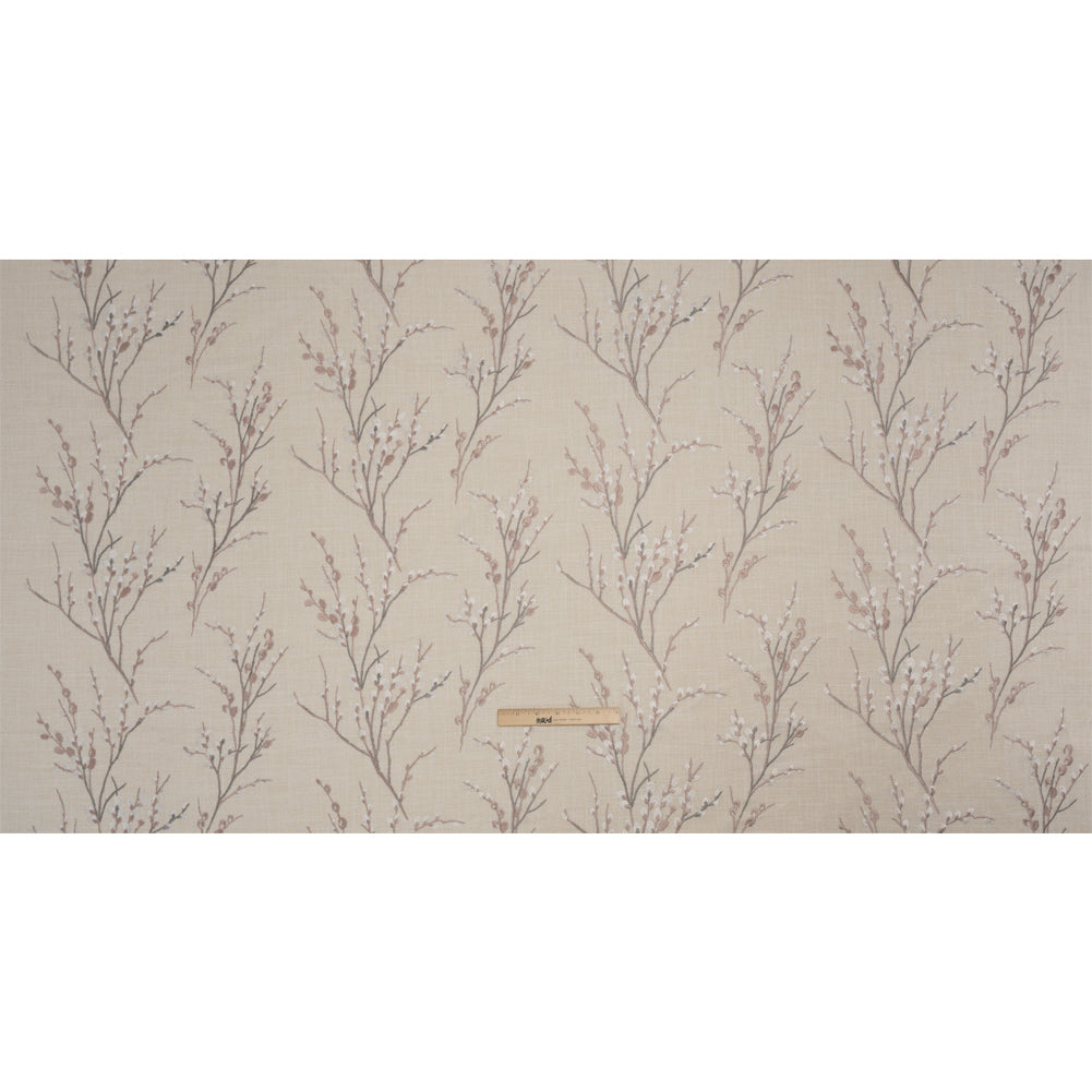 Embroidered Drapery Woven - Blush Prairie Willow - British Imported