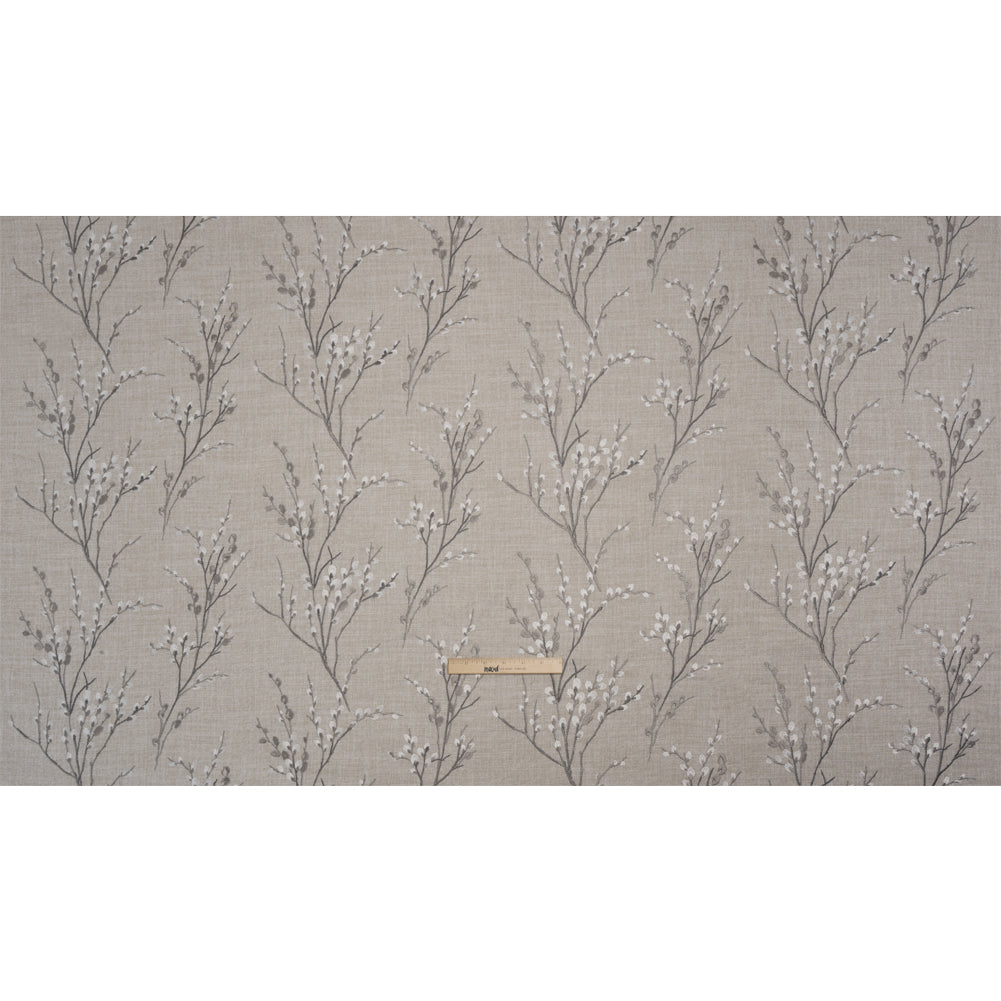 Embroidered Drapery Woven - Steel Prairie Willow - British Imported