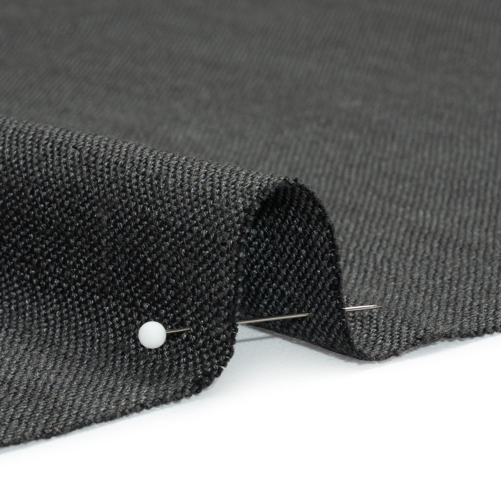 Linen, Viscose and Polyester Woven - Charcoal - British Imported