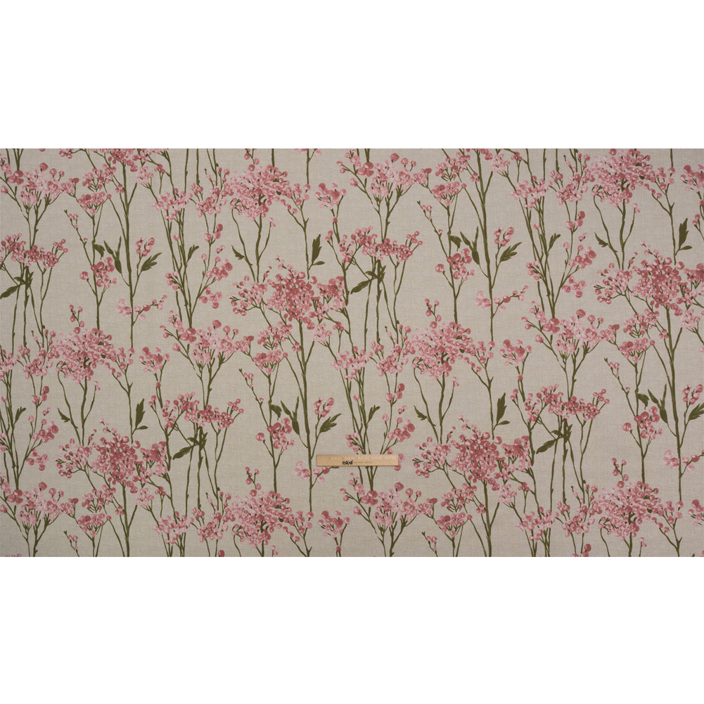 Cotton Canvas Print - Rosewood Berry Stems - British Imported