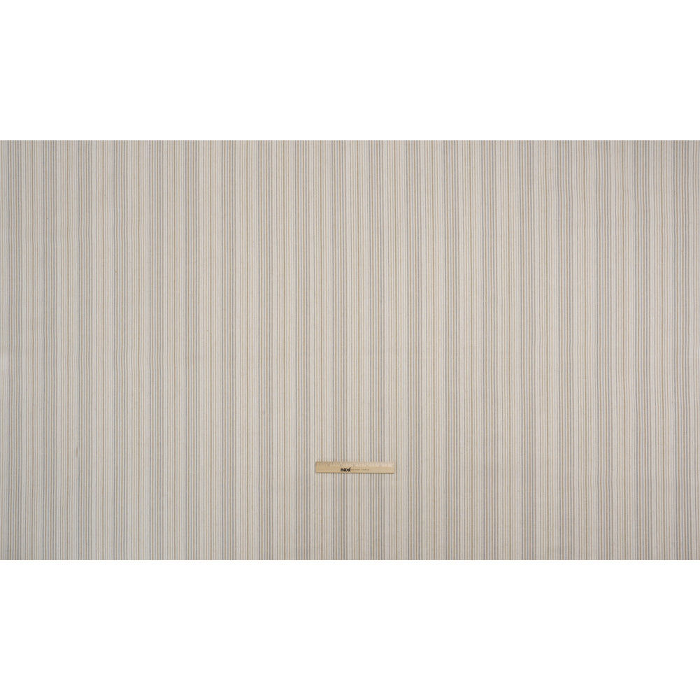 Polyester and Cotton Twill - Chambray Barcode Stripes - British Imported