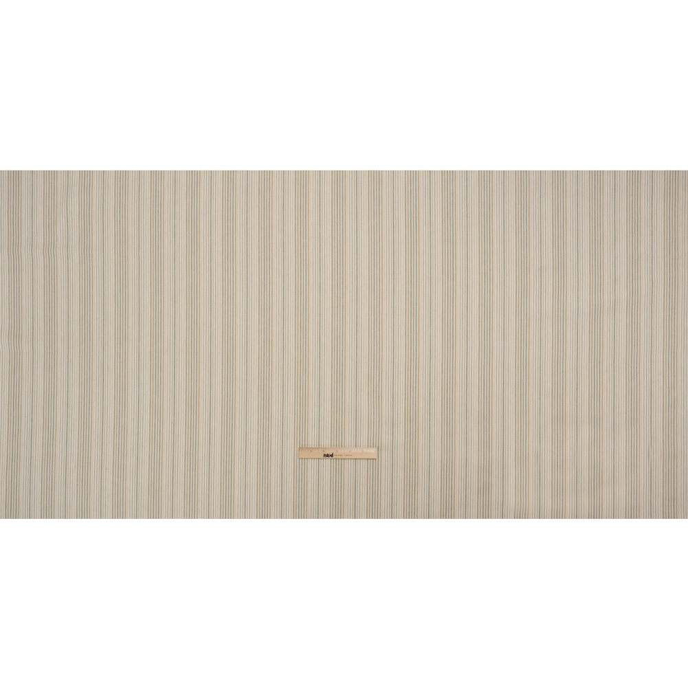 Polyester and Cotton Twill - Moss Barcode Stripes - British Imported