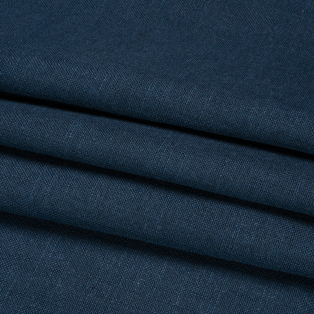 Linen, Viscose and Polyester Woven - Midnight - British Imported
