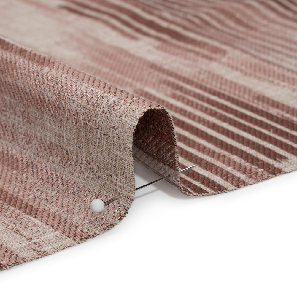 Drapery Jacquard - Mulberry Ikat Stripes - British Imported
