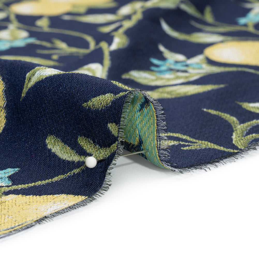Drapery Jacquard - Ink Lemon Trees - British Imported