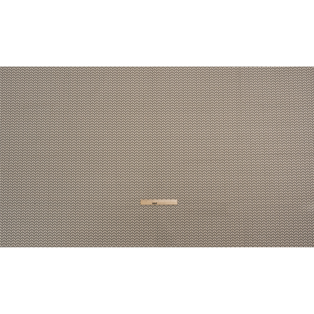 Cotton and Linen Canvas Print - Smoke Leafy Chevrons - British Imported