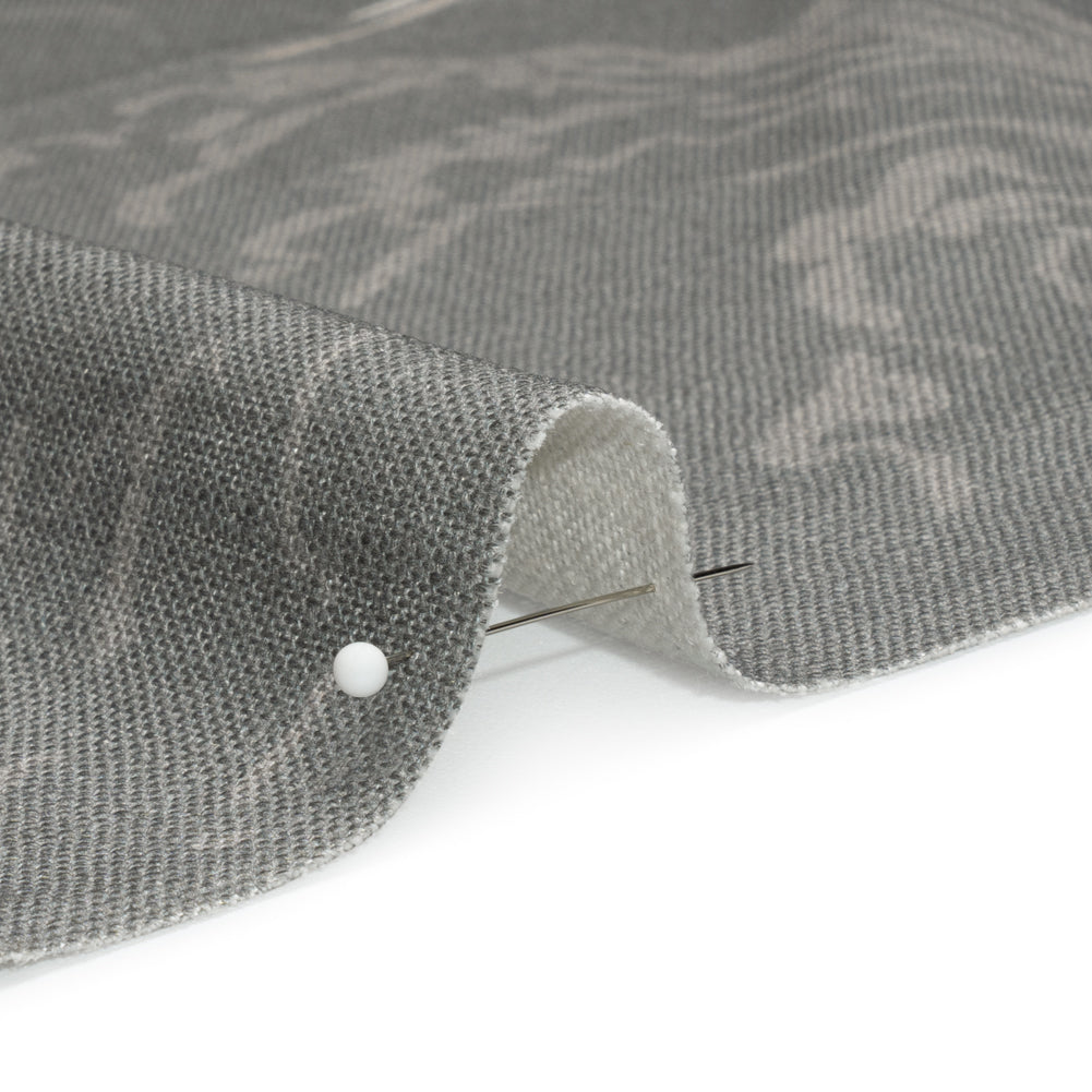 Viscose and Linen Drapery Woven Print - Steel Cranes in the Clouds - British Imported