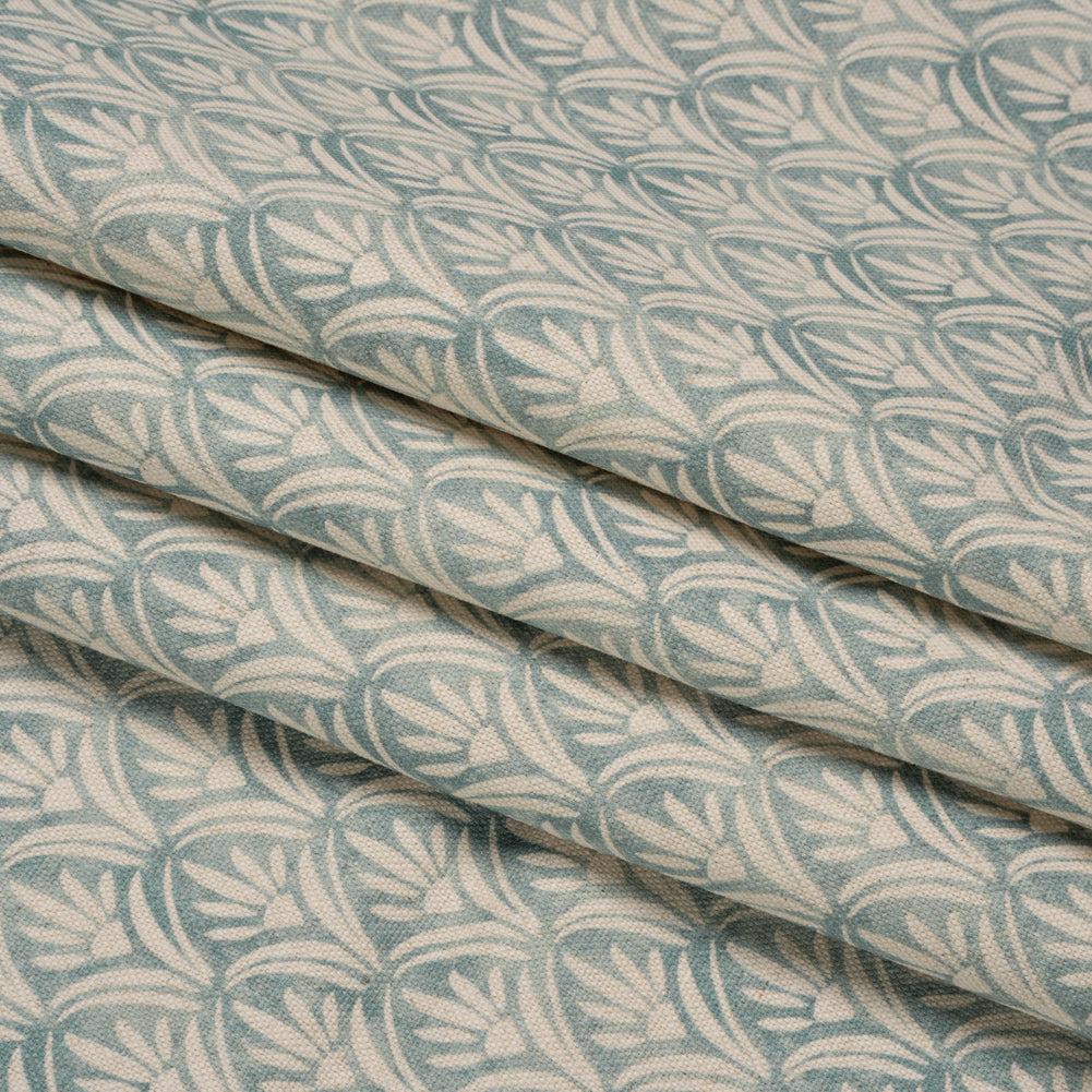 Cotton and Linen Canvas Print - Aegean Floral Arches - British Imported