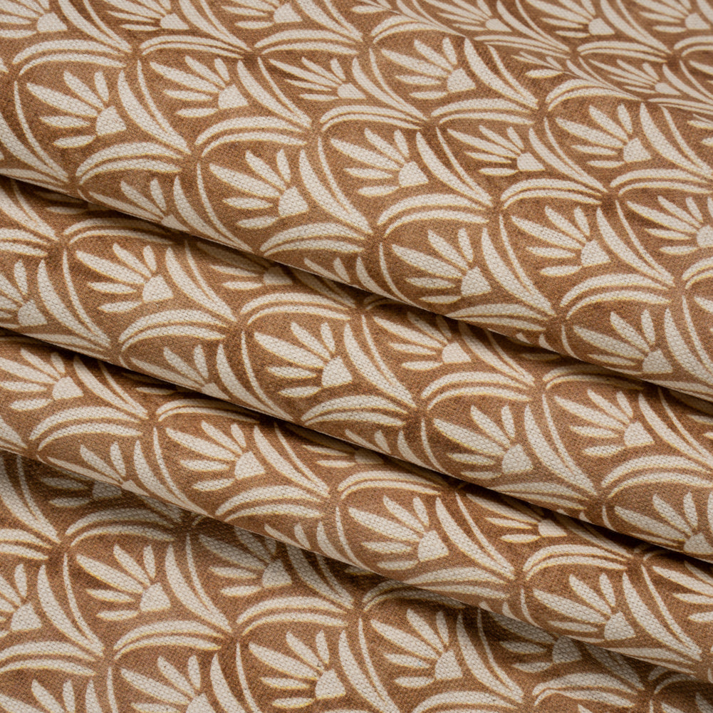 Cotton and Linen Canvas Print - Bronze Floral Arches - British Imported