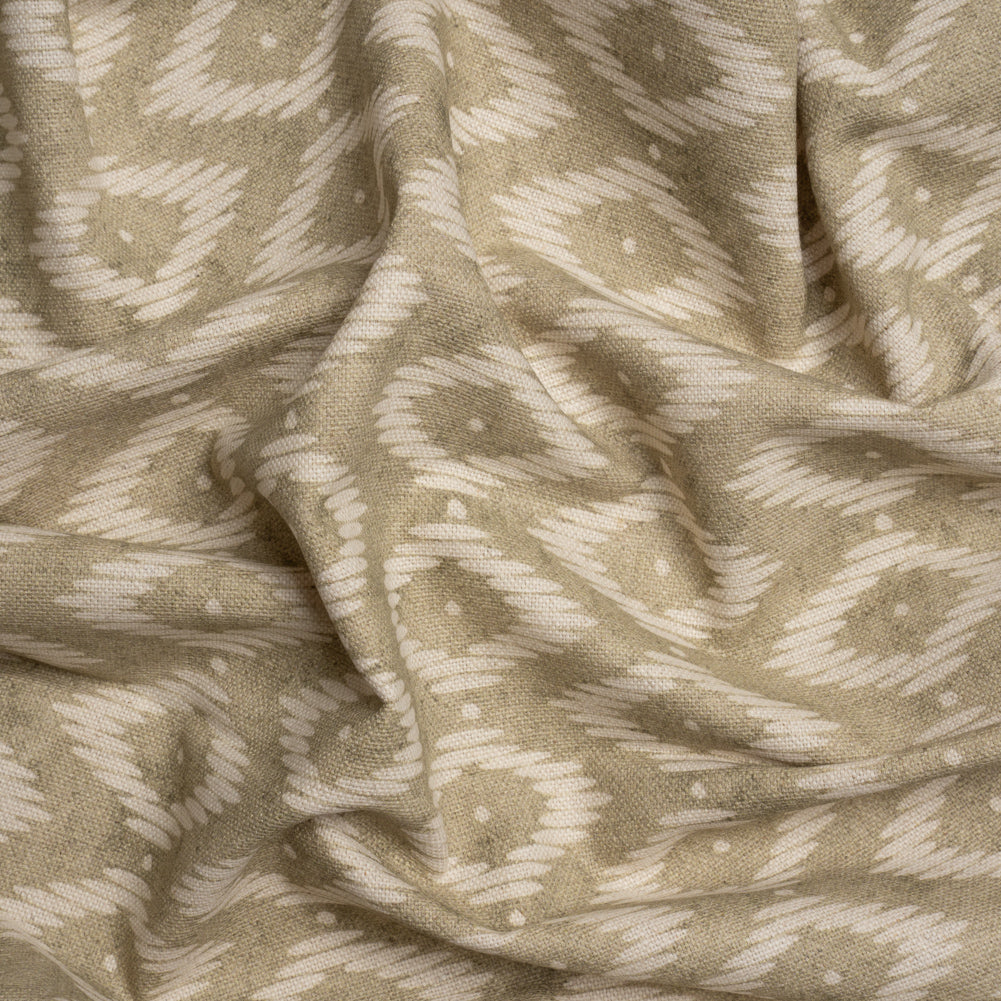 Cotton and Linen Canvas Print - Sand Diamonds and Dots - British Imported