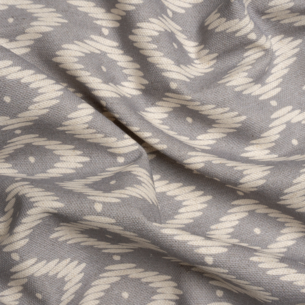 Cotton and Linen Canvas Print - Smoke Diamonds and Dots - British Imported