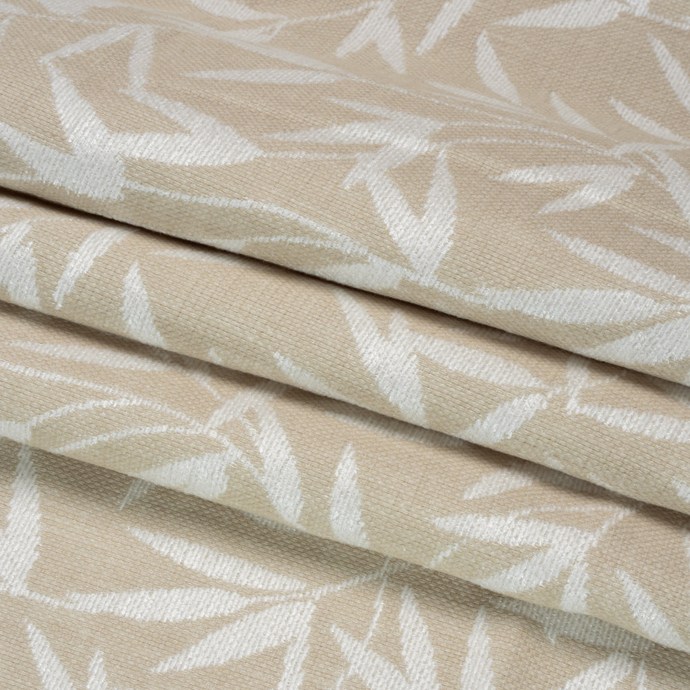 Chenille Drapery Jacquard - Natural Willow Leaves - British Imported