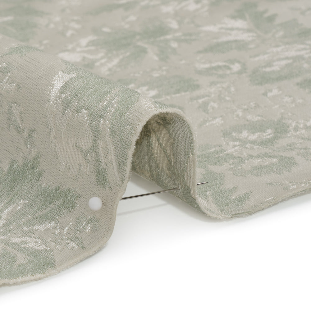 Drapery Jacquard - Duckegg Leaves and Buds - British Imported