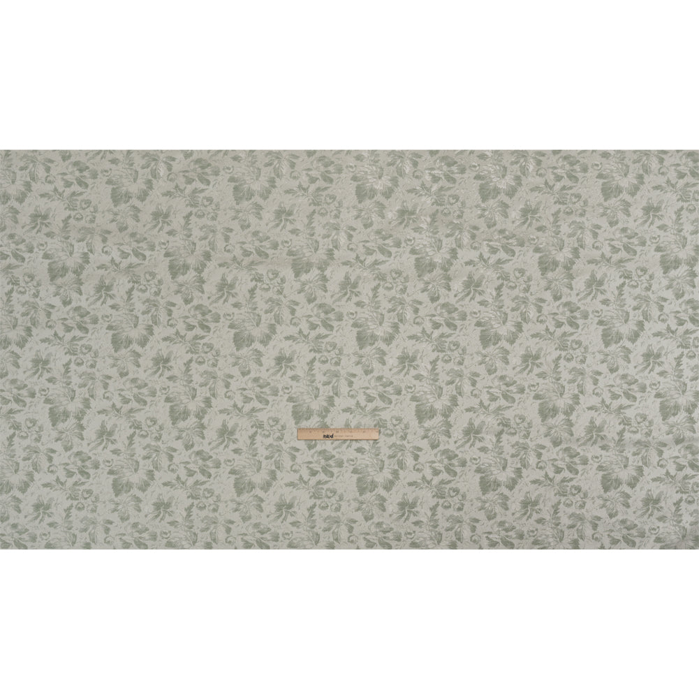 Drapery Jacquard - Duckegg Leaves and Buds - British Imported