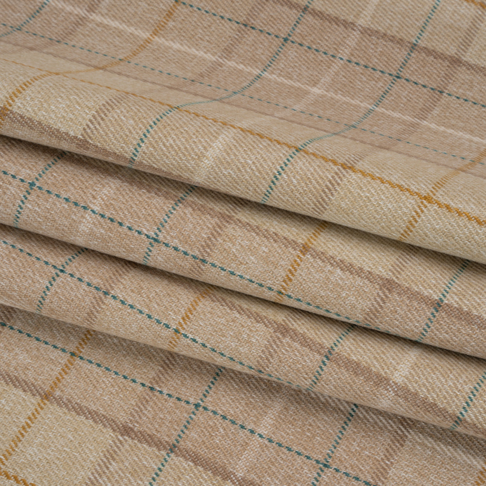 Drapery Twill - Natural Plaid - British Imported
