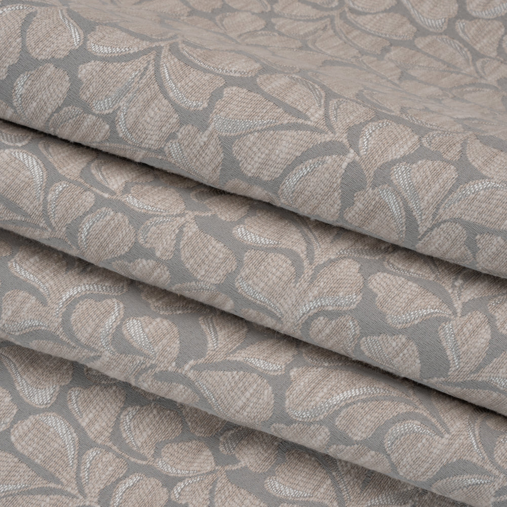 Drapery Jacquard - Almond All-Over Leaves - British Imported