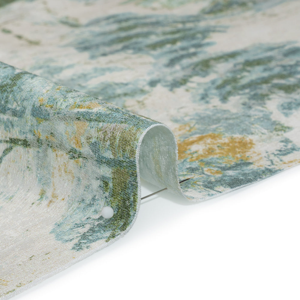 Drapery Jacquard Print - Jade Dreamy Trees - British Imported