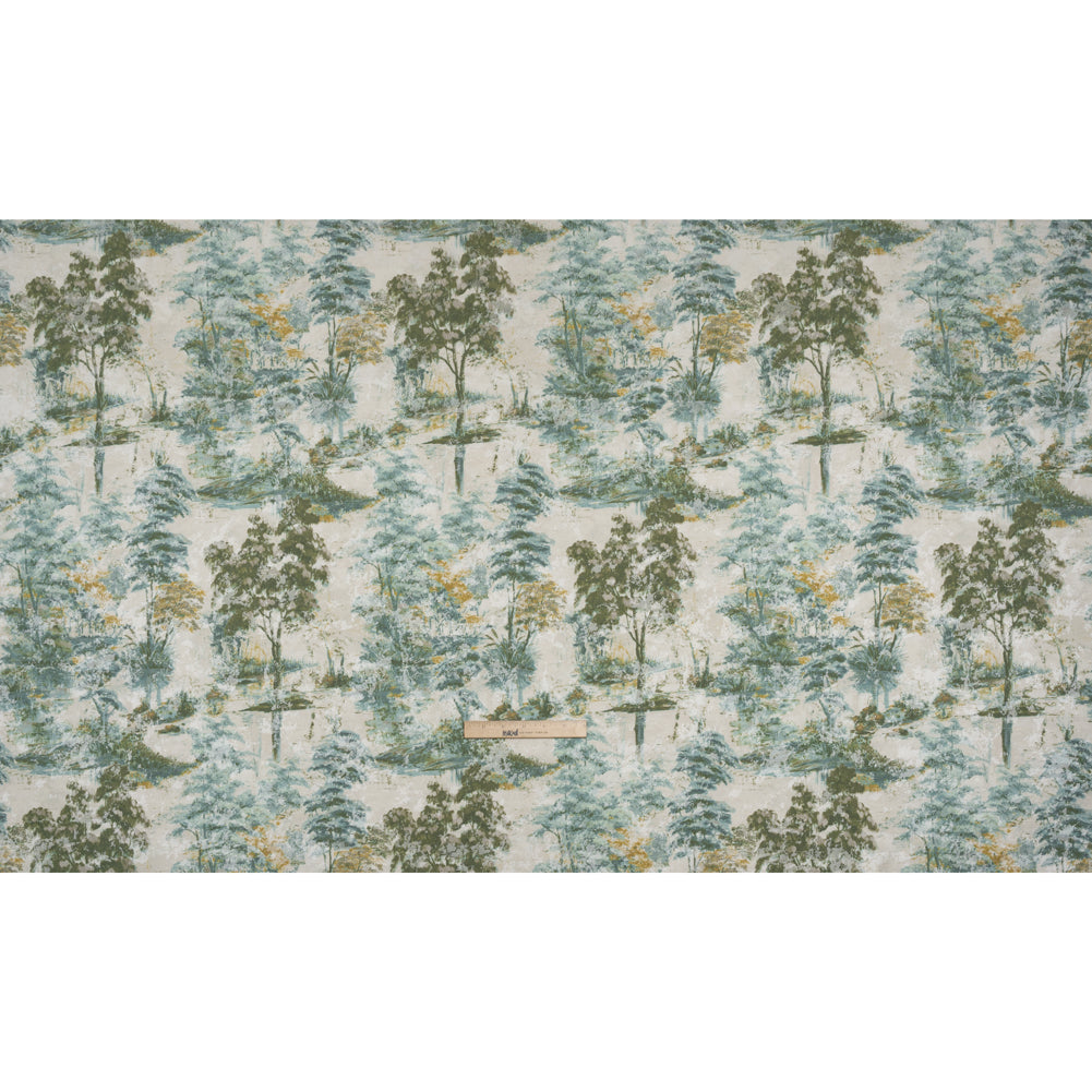 Drapery Jacquard Print - Jade Dreamy Trees - British Imported
