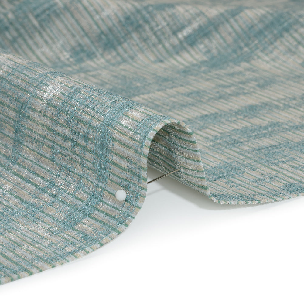 Textured Recycled Polyester Drapery Jacquard - Opal Abstract - British Imported